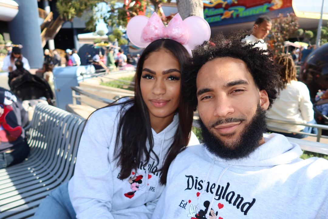 Julian Champagnie with his soon-to-be wife, Cassidy Velez.