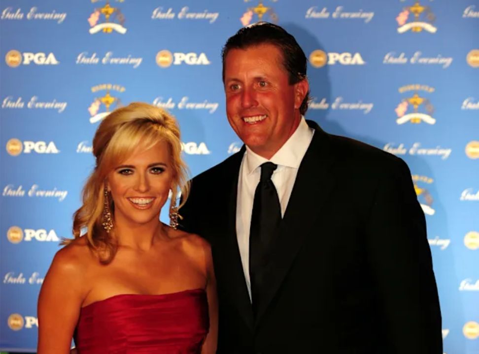 Phil Mickelson with his wife, Amy McBride.