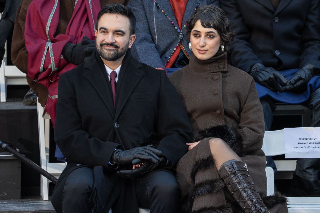 Zohran Mamdani with his wife, Rama Duwaji.