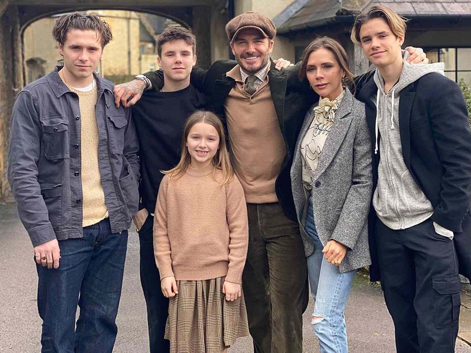 David Beckham with his wife and kids.