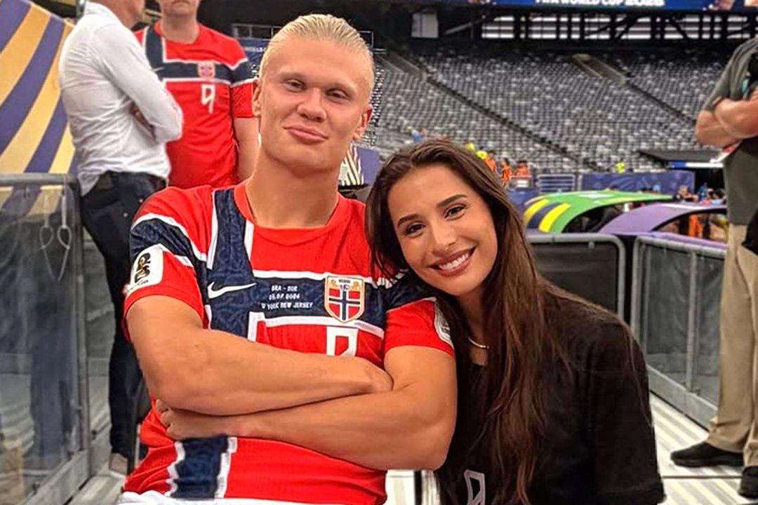 Erling Haaland with his girlfriend, Isabel Haugseng Johansen.