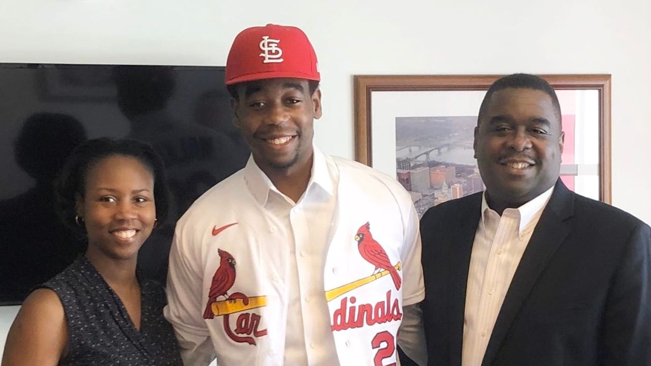 Jordan Walker with his parents.
