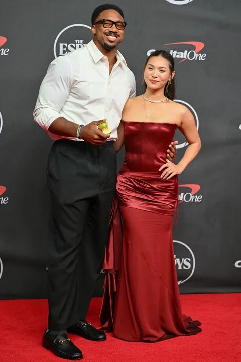 Myles Garrett with his girlfriend, Chloe Kim.
